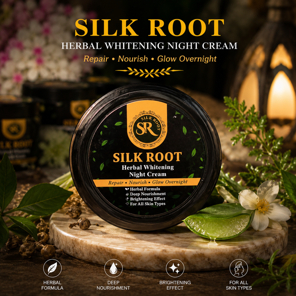 Silk Root Herbal Whitening Night Cream – Brightening & Nourishing Formula