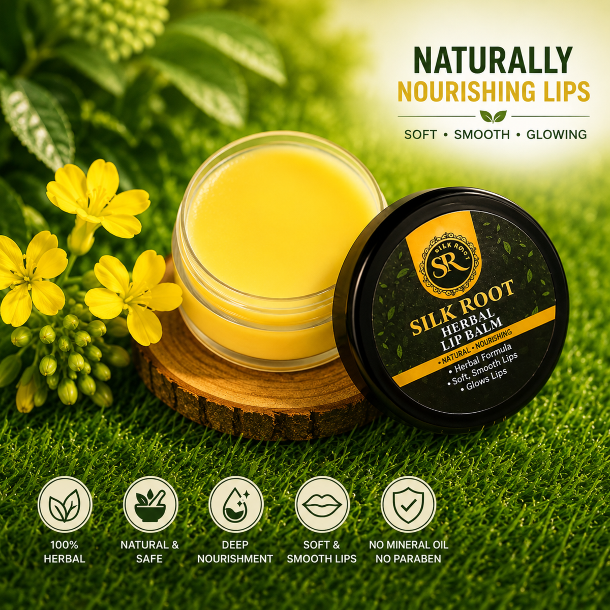 Silk Root Herbal Lip & Fill Balm – Hydrating & Plumping Lip Care