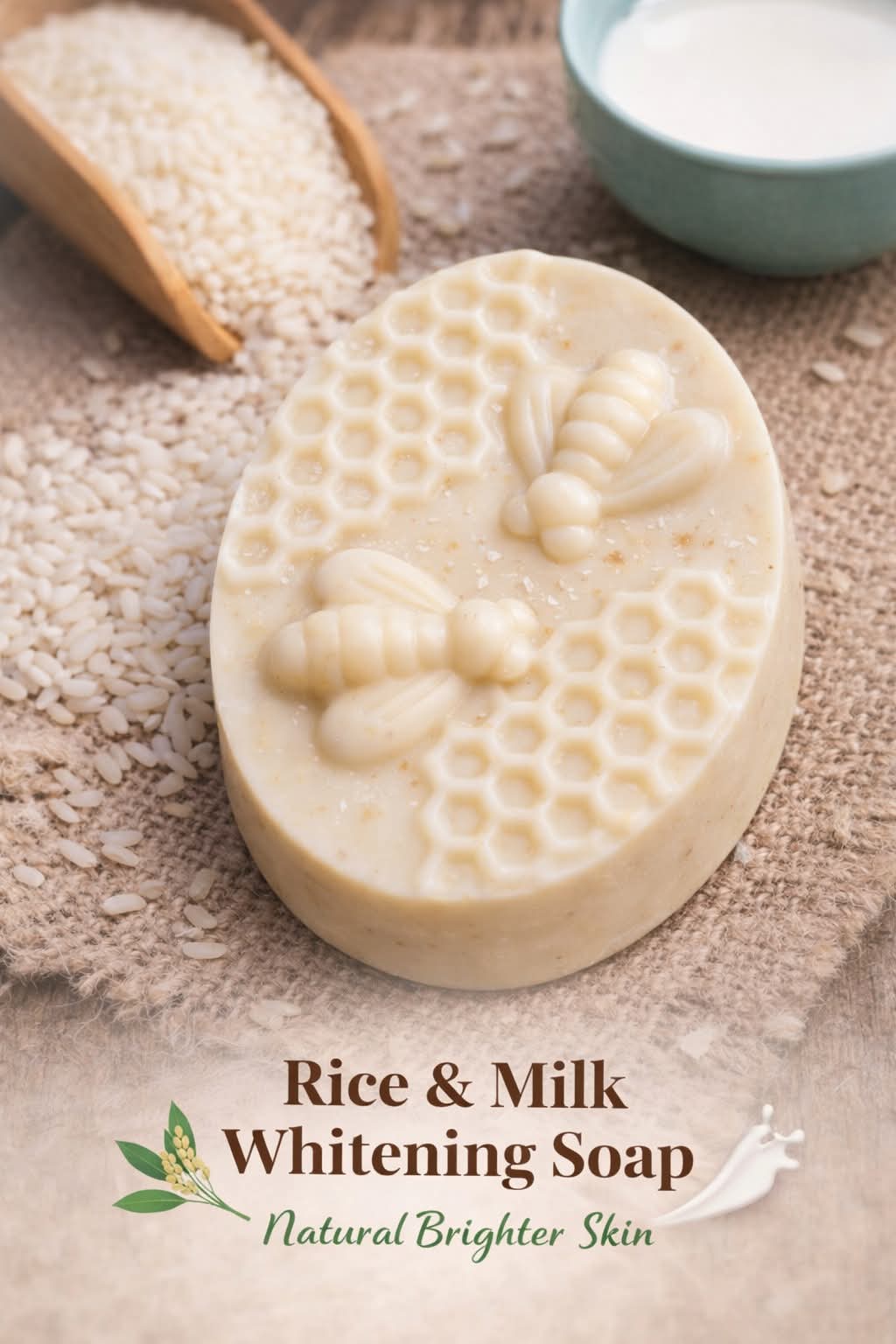 Silk Root Rice & Milk Whitening Soap – Brightening & Nourishing Bar