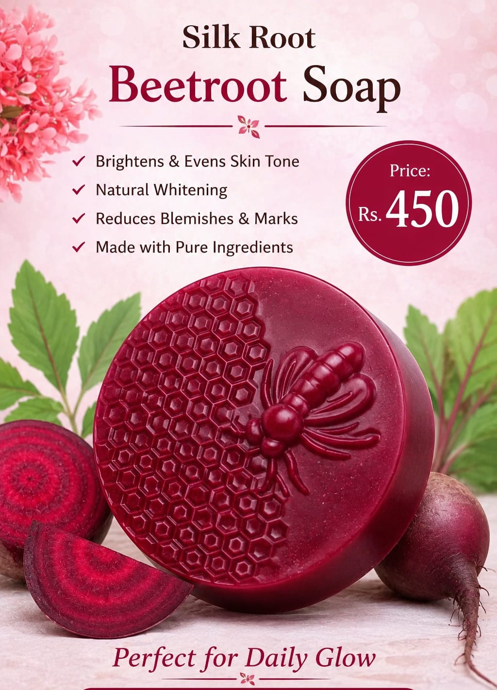 Silk Root Beetroot Soap – Brightening & Nourishing Beauty Bar