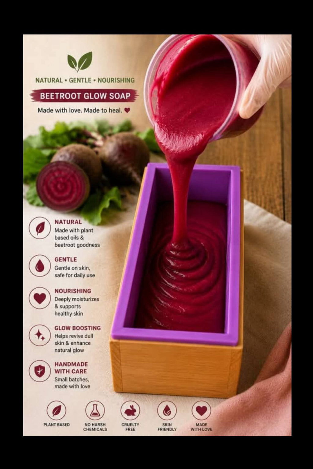 Silk Root Beetroot Soap – Brightening & Nourishing Beauty Bar